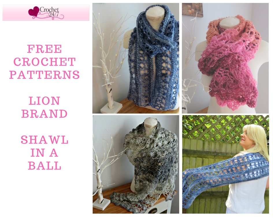 Free Crochet Patterns for Lion Brand Shawl in a Ball from Crochet 24/7