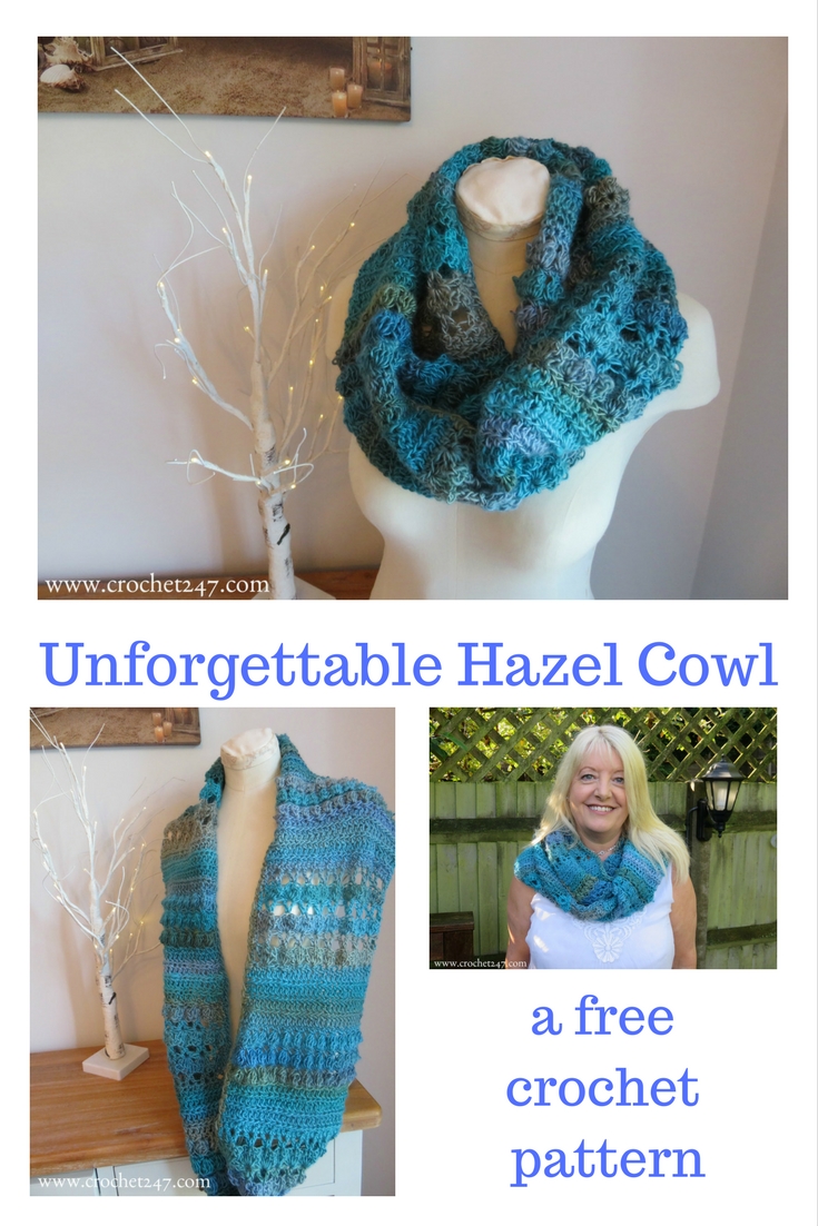 Unforgettable Hazel Cowl crochet pattern from Crochet247