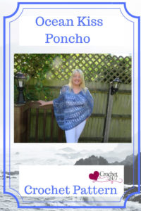 Ocean Kiss Crochet Poncho Pattern from Crochet247 featuring Lion Brand Shawl in a Ball